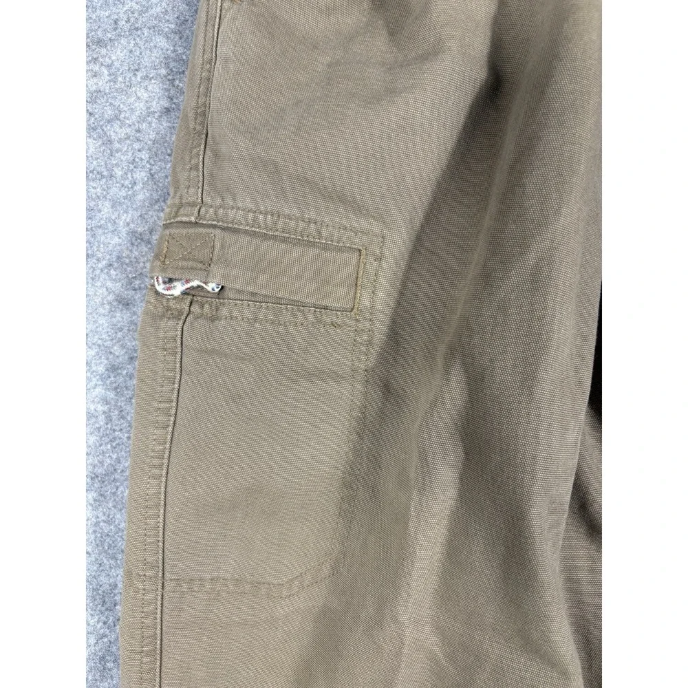 LL Bean Pants Mens 35 Brown Cotton Chino Cargo Flat Front Mid Rise Slash Pockets